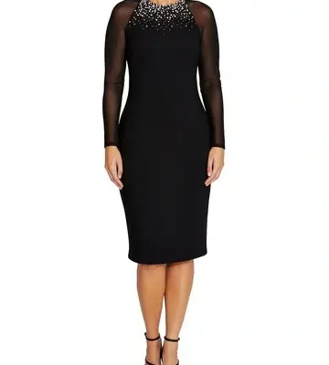 Anthea Crawford Marbella Embellished Scuba Crepe Dress