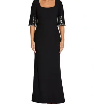 Anthea Crawford Avila Embellished Scuba Crepe Gown
