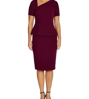Anthea Crawford Rachel Scuba Crepe Peplum Dress