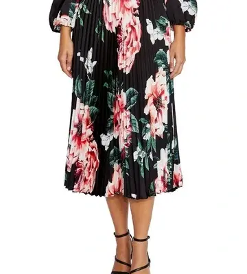 Anthea Crawford Hadley Floral Pleated Skirt
