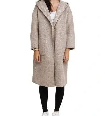 Belle & Bloom Walk This Way Wool Blend Beige Oversized Coat