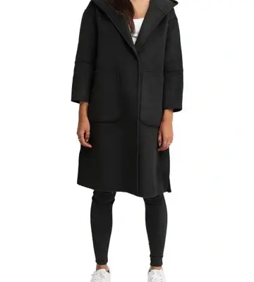 Belle & Bloom Walk This Way Black Wool Blend Oversized Coat