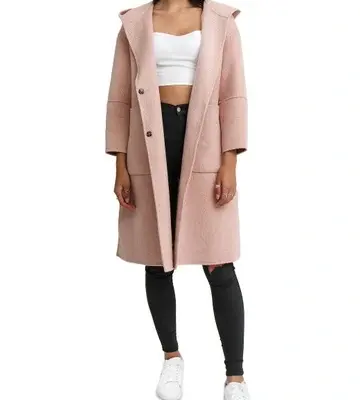 Belle & Bloom Walk This Way Blush Wool Blend Oversized Coat