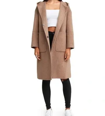 Belle & Bloom Walk This Way Wool Blend Oversized Coat Oat