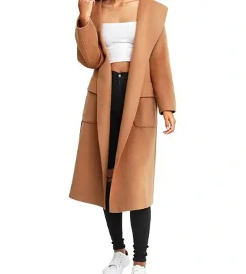 Belle & Bloom Runaway Wool Dark Camel Robe Coat