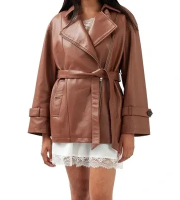 Belle & Bloom BFF Belted Leather Jacket