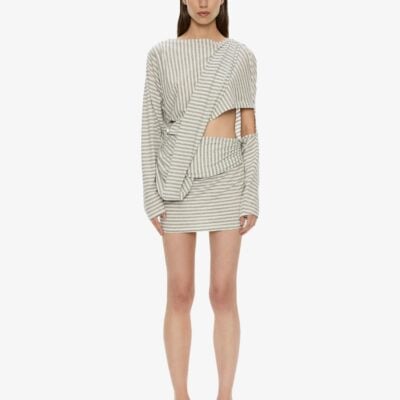Christopher Esber Aiba Draped Cotton Jersey Long Sleeve Dress — 4 - Image 1