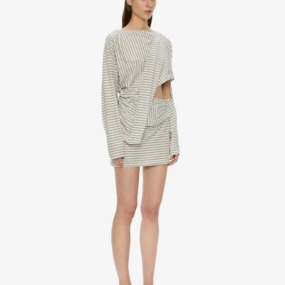 Christopher Esber Aiba Draped Cotton Jersey Long Sleeve Dress — 4 - Image 2