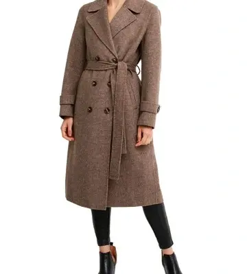 Belle & Bloom Front Runner Belted Walnut Coat