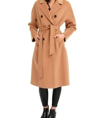 Belle & Bloom Boss Girl Double-Breasted Lined Wool Brown Coat