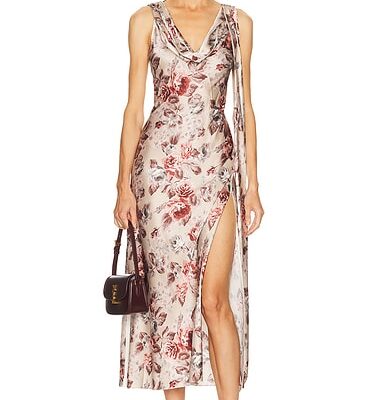 Acne Studios Cracked Rose Satin Dress