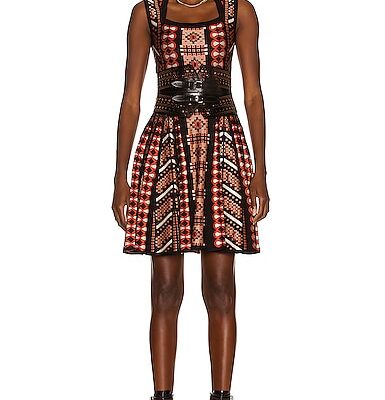 ALAÏA Square Neck Sleeveless Mini Dress