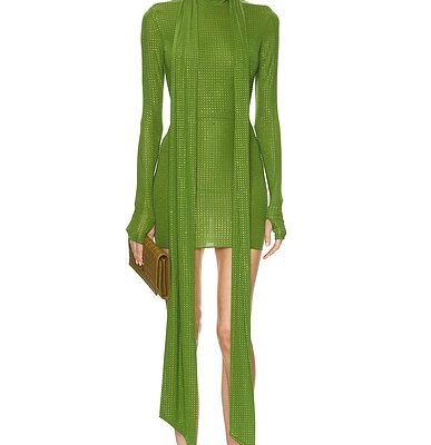 Alex Perry Long Sleeve Scarf Mini Dress