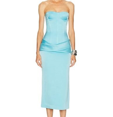 Alex Perry Strapless Cupped Longline Corset Dress