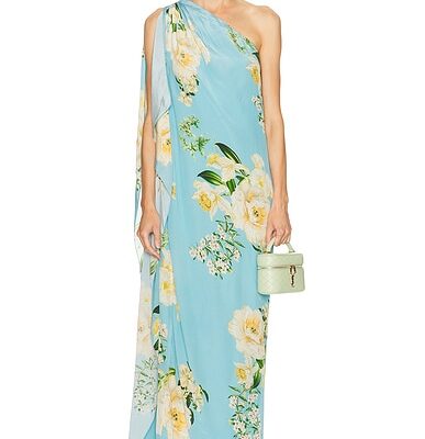 HEMANT AND NANDITA Ajia One Shoulder Kaftan Dress