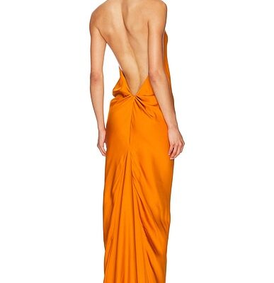 Brandon Maxwell Ophelia Sleeveless High Neck Gown