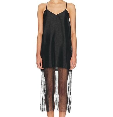 CHAN LUU Techno Taffeta Mesh Dress