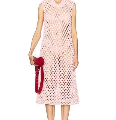 Jil Sander Sleeveless Crew Neck Dress in Cotton Candy