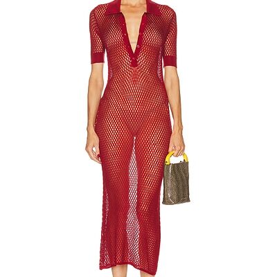 Kiki de Montparnasse Silk Crochet Polo Dress