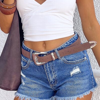 Beginning Boutique Estelle Blue Mid Wash Mini Denim Shorts - Image 2