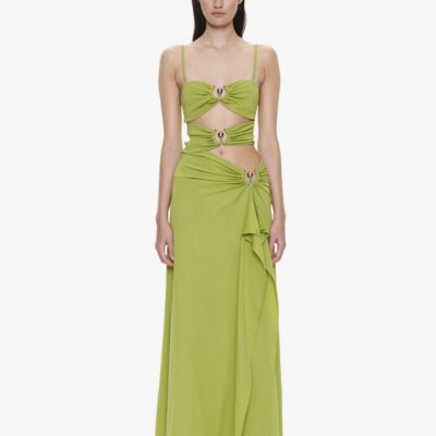Christopher Esber Orbit Ruched Disconnect Cascade Dress - Image 1