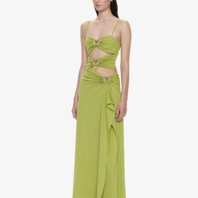 Christopher Esber Orbit Ruched Disconnect Cascade Dress - Image 2