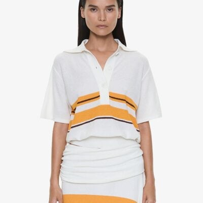 Christopher Esber Stripe Knit Clean Polo — XXS - Image 1