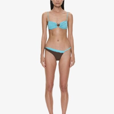 Christopher Esber Mineral Stone Ruched Bikini Top - Image 2