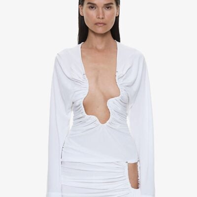 Christopher Esber Salacia Ruched Long Sleeve Top - Image 1