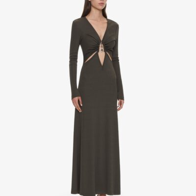 Christopher Esber Droplet Crystal Loophole Long Sleeve Dress - Image 2