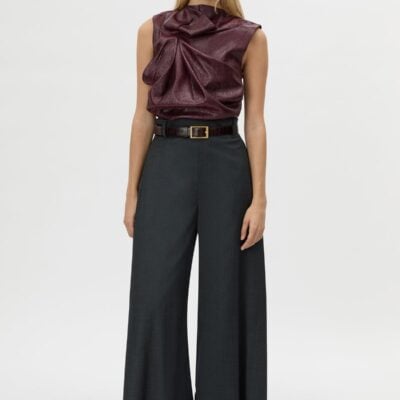 Camilla and Marc Sana Drape Tailored Top — burgundy - Image 1