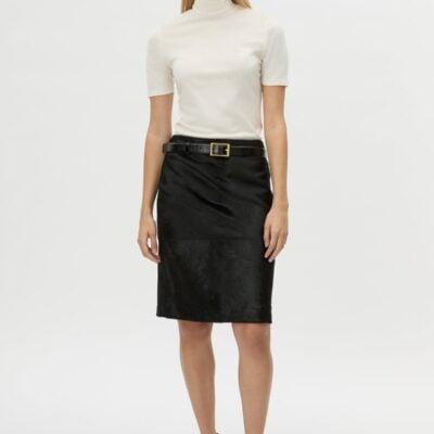 Camilla and Marc Contour Leather Skirt — black - Image 1