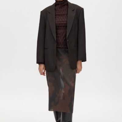 Camilla and Marc Nieve Printed Midi Skirt — black/choc print - Image 1