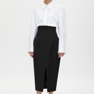 Camilla and Marc Caius High Corset Waist Midi Skirt — black - Image 1