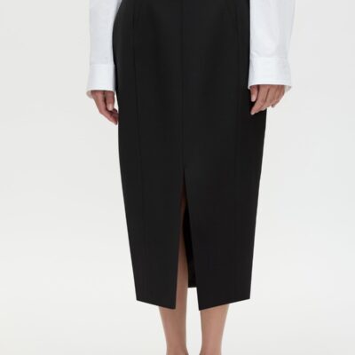 Camilla and Marc Caius High Corset Waist Midi Skirt — black - Image 2
