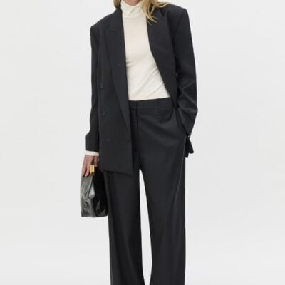 Camilla and Marc Orban Oversized Blazer — navy pinstripe - Image 1