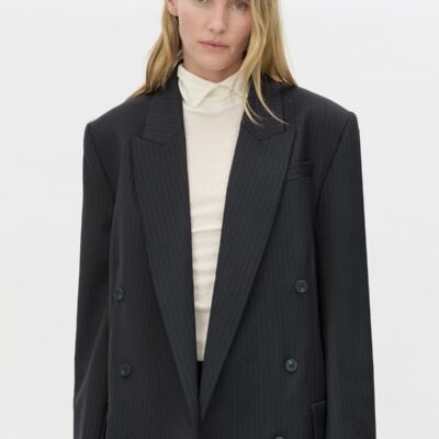 Camilla and Marc Orban Oversized Blazer — navy pinstripe - Image 2
