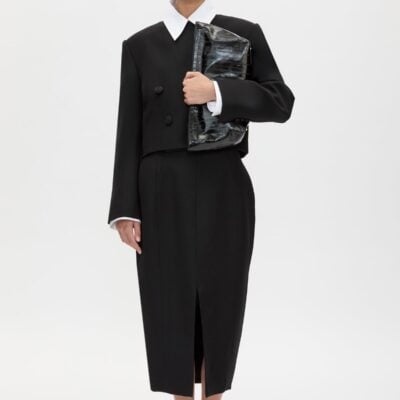 Camilla and Marc Caius Relaxed Cropped Blazer — black - Image 1