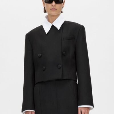 Camilla and Marc Caius Relaxed Cropped Blazer — black - Image 2