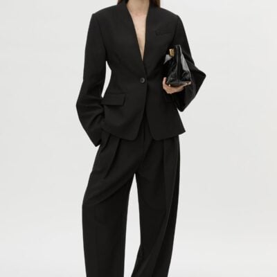 Camilla and Marc Tala Fitted Collarless Blazer — black - Image 1