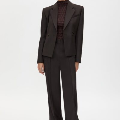Camilla and Marc Saxony Fitted Blazer — espresso pindot - Image 1