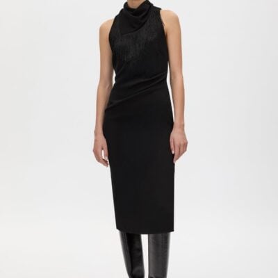 Camilla and Marc Dune Fringe Detail Midi Dress — black - Image 1