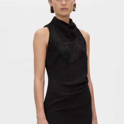 Camilla and Marc Dune Fringe Detail Midi Dress — black - Image 2