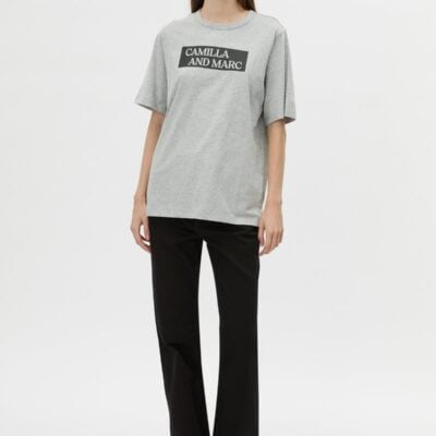 Camilla and Marc Carmont Graphic Tee — grey marle/black - Image 1