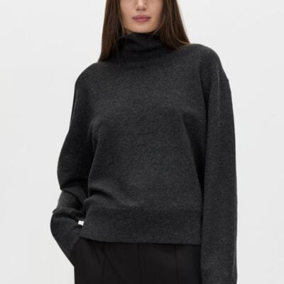 Camilla and Marc Margot Turtleneck Knit Sweater — charcoal - Image 2