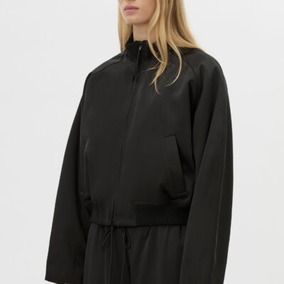 Camilla and Marc Tamar Satin Bomber Jacket — black - Image 2