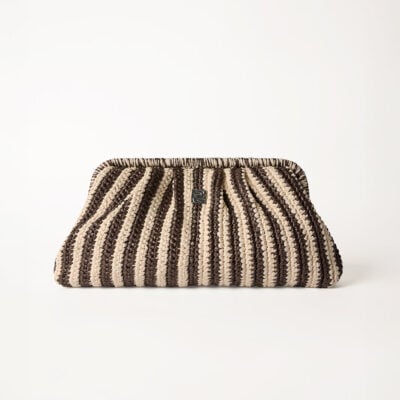 Elka Collective Rosa Clutch Chocolate Stripe — OneSize - Image 1