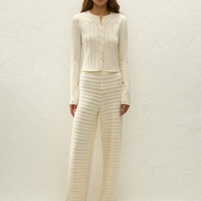 Faithfull The Brand Selly Cardigan Maja Pointelle Vintage White — XXS - Image 1