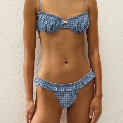 Faithfull The Brand Moana Bikini Top Vintage Blue Check — XXS - Image 2