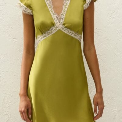 Faithfull The Brand Verena Mini Dress Green — XXS - Image 2